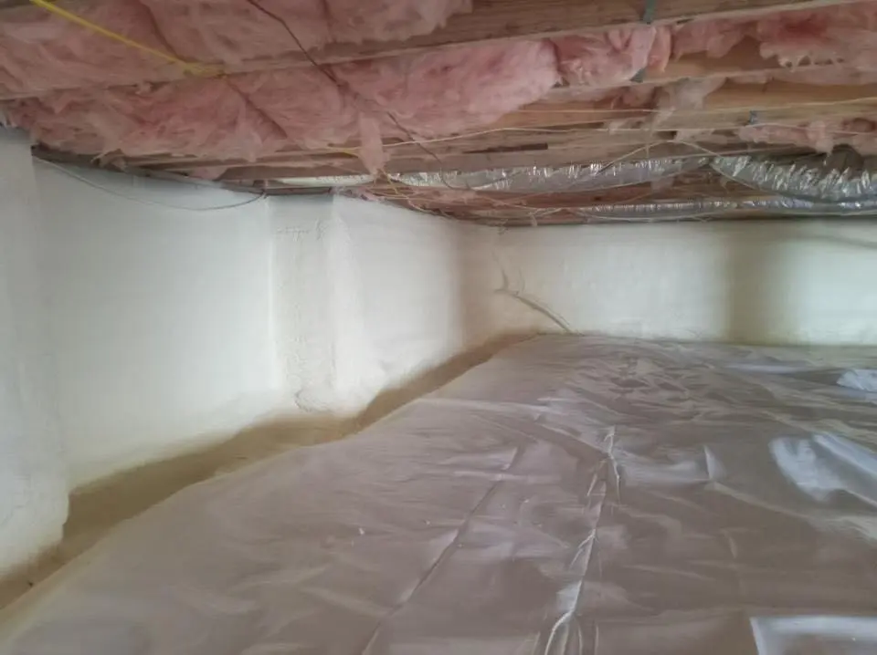 Crawl space encapsulation with closed-cell spray foam for Spray Foam Roofing Repair in Winooski